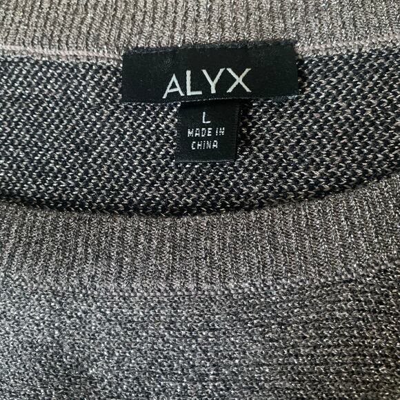 Alyx Holiday Three Quarter Sleeve Black & Gray Sweater Size Large New with tag - Picture 5 of 10